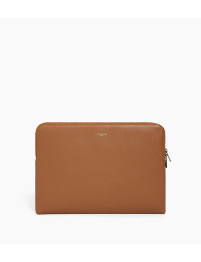 Pochette ordinateur 14" en cuir grainé