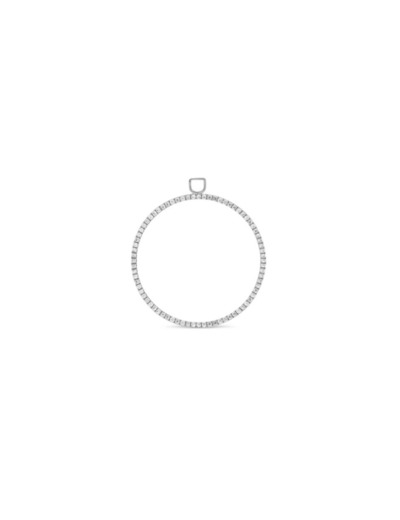 Pendentif Cercle Pavé de diamants 0.40 carat Sarlane Or Blanc 750/1000