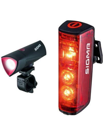 Sigma Sport Phare Avant Buster 700, Adultes Unisexe, Noir, Taille Unique & Blaze | Éclairage LED pour vélo | Phares arrière avec feu Stop Rechargeable, homologués