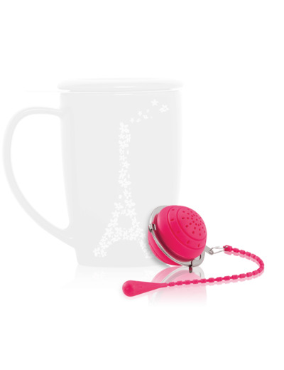 Autour du thé Infuseur boule 4,5cm 1 tasse rose en silicone