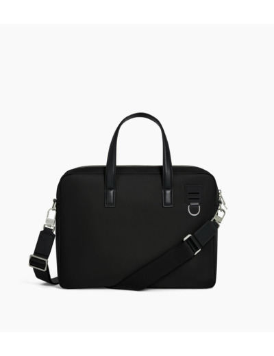 Porte documents 15" Basile en toile nylon et cuir lisse