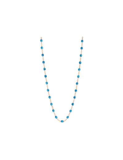 Collier Gigi Clozeau Classique en or rose et résine azur, taille 42cm