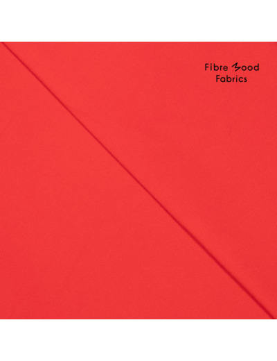 Fibre Mood - Tissu Denim Léger Stretch "Ramona" Uni Couleur Rouge Vif
