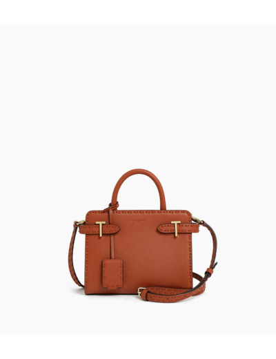Petit sac à main Emilie en cuir grainé et lisse