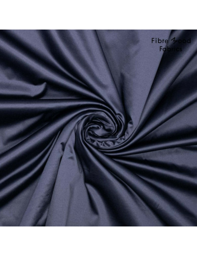 Fibre Mood - Tissu Satin de Coton Melangé "Tempest" Couleur Bleu Nuit