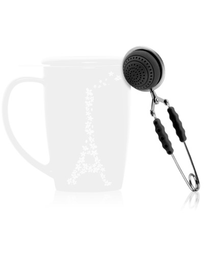 Autour du thé Infuseur cuillère 4,5cm 1 tasse en silicone noir