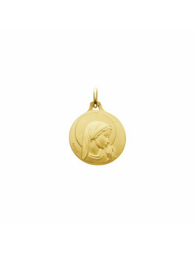 Médaille Augis Vierge profil droit ronde en or jaune, 16mm